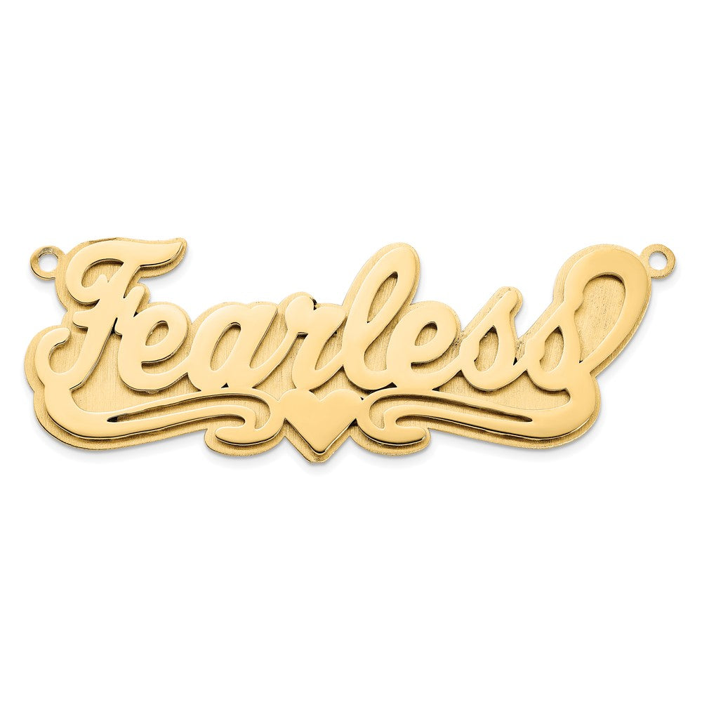 14K Gelbgold 3d Poliert Herz Name Platte