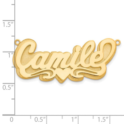 Vergoldet Sterlingsilber /gold 3d Poliert Herz Name Platte