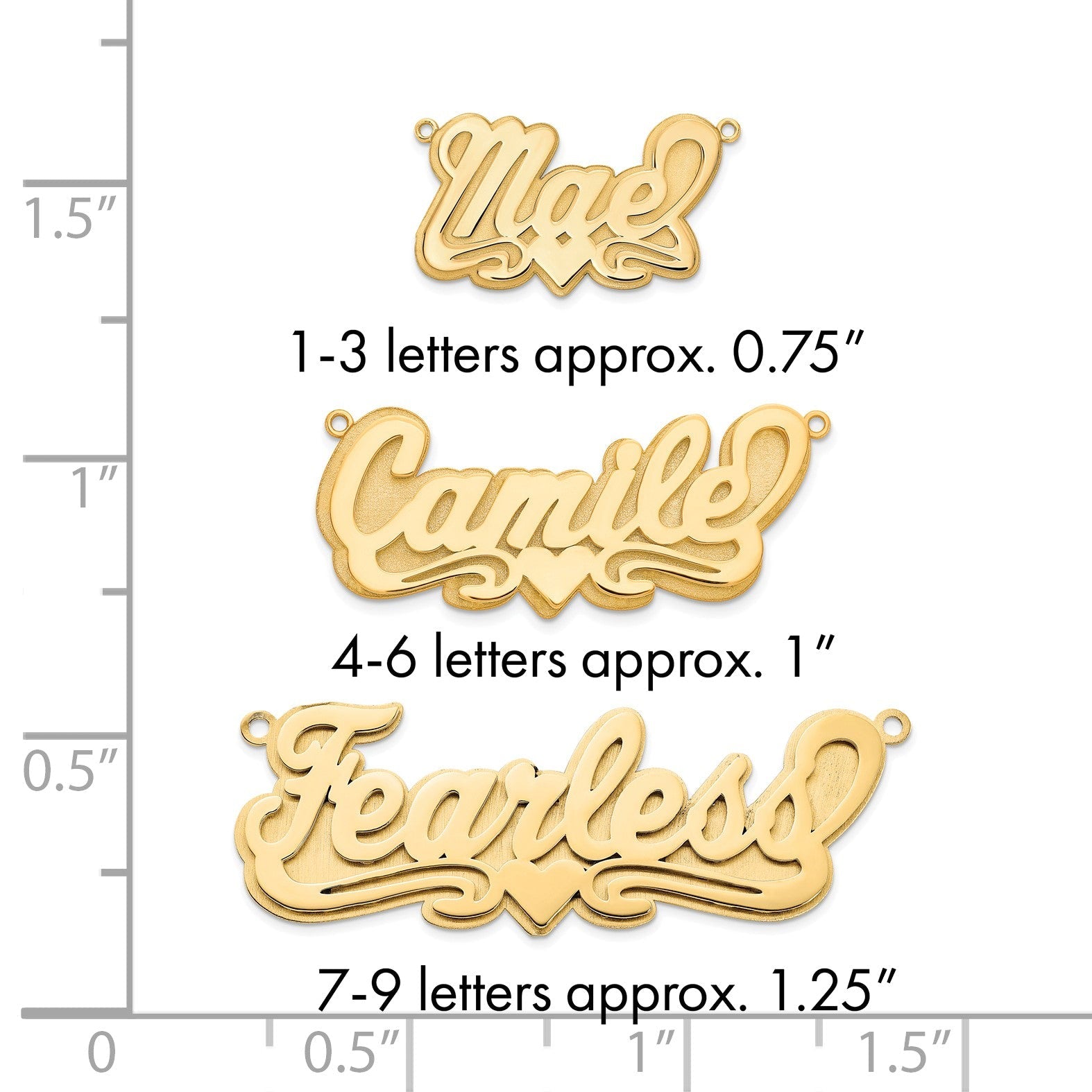 Vergoldet Sterlingsilber /gold 3d Poliert Herz Name Platte