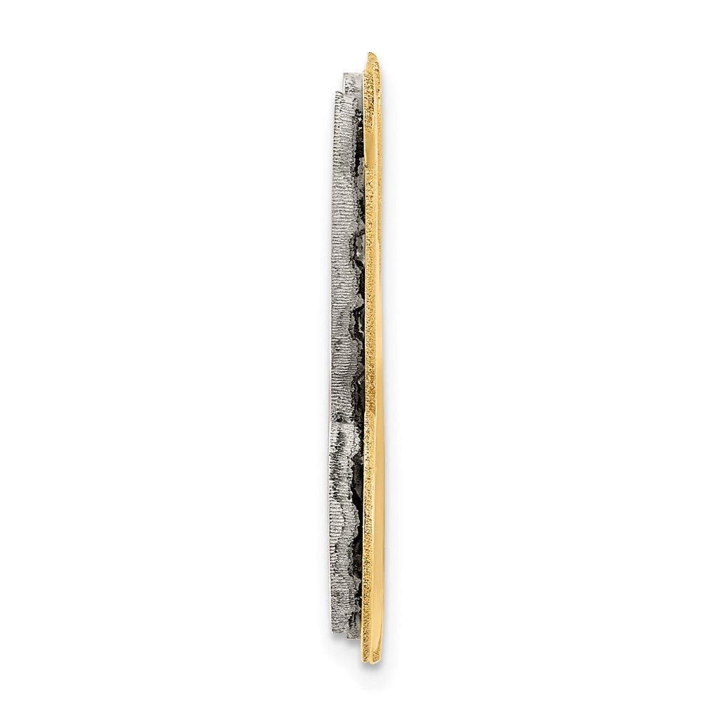14K Bicolor 3d Poliert Name Platte