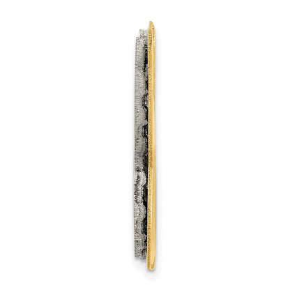 14K Bicolor 3d Poliert Name Platte