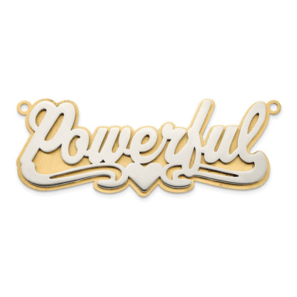 14K Bicolor 3d Poliert Name Platte