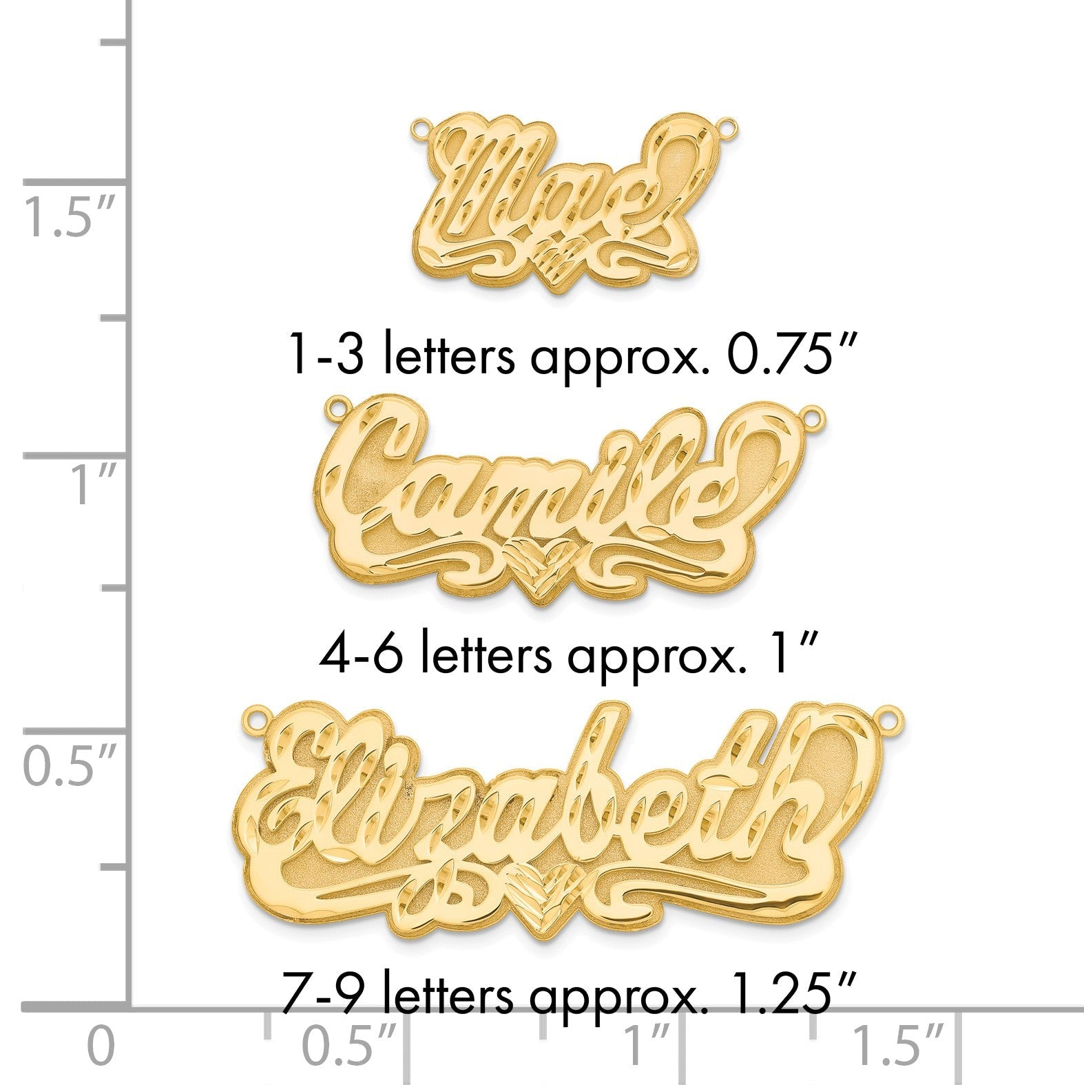 Vergoldet Sterlingsilber /gold 3d Diamantiert Herz Name Platte