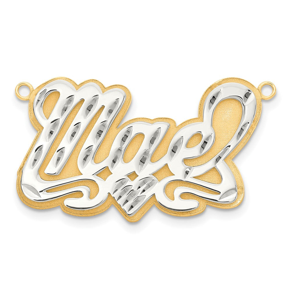 14K Bicolor 3d Diamantiert Name Platte