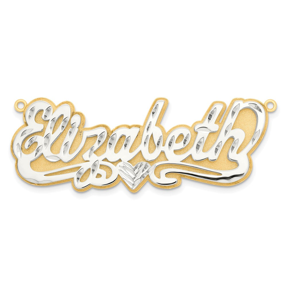 14K Bicolor 3d Diamantiert Name Platte