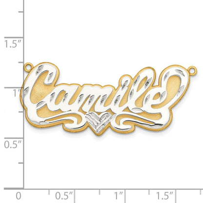 14K Bicolor 3d Diamantiert Name Platte