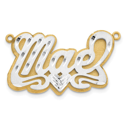 14K Bicolor 3d Satiniert Diamantiert Name Platte