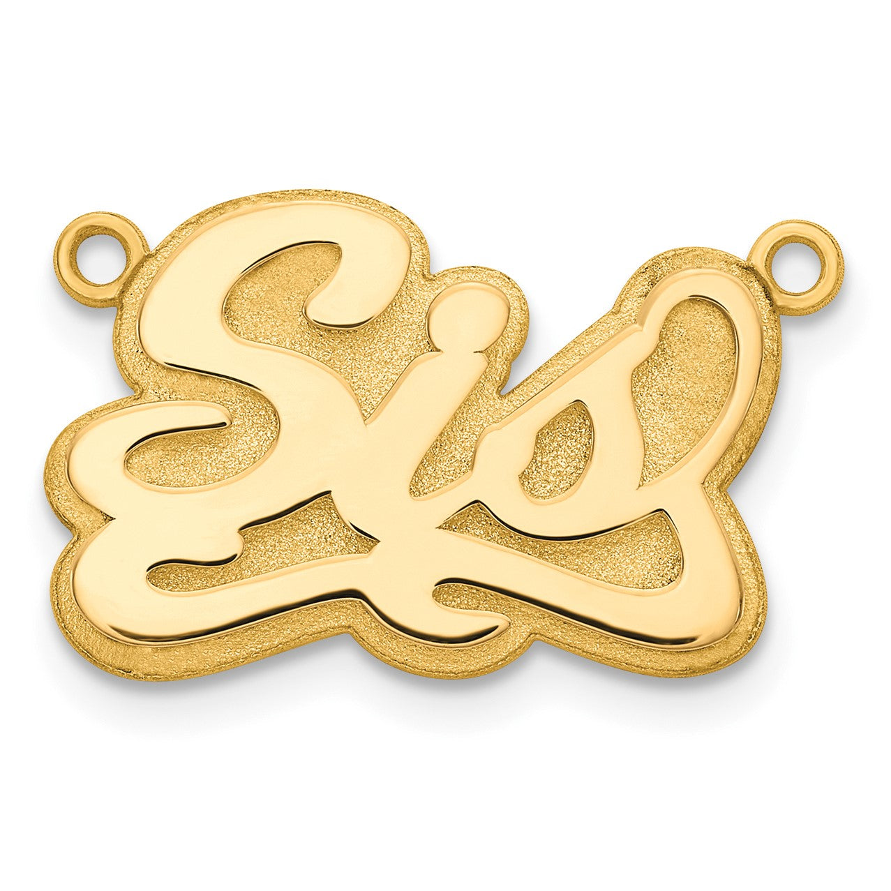 14K Gelbgold 3d Poliert Name Platte