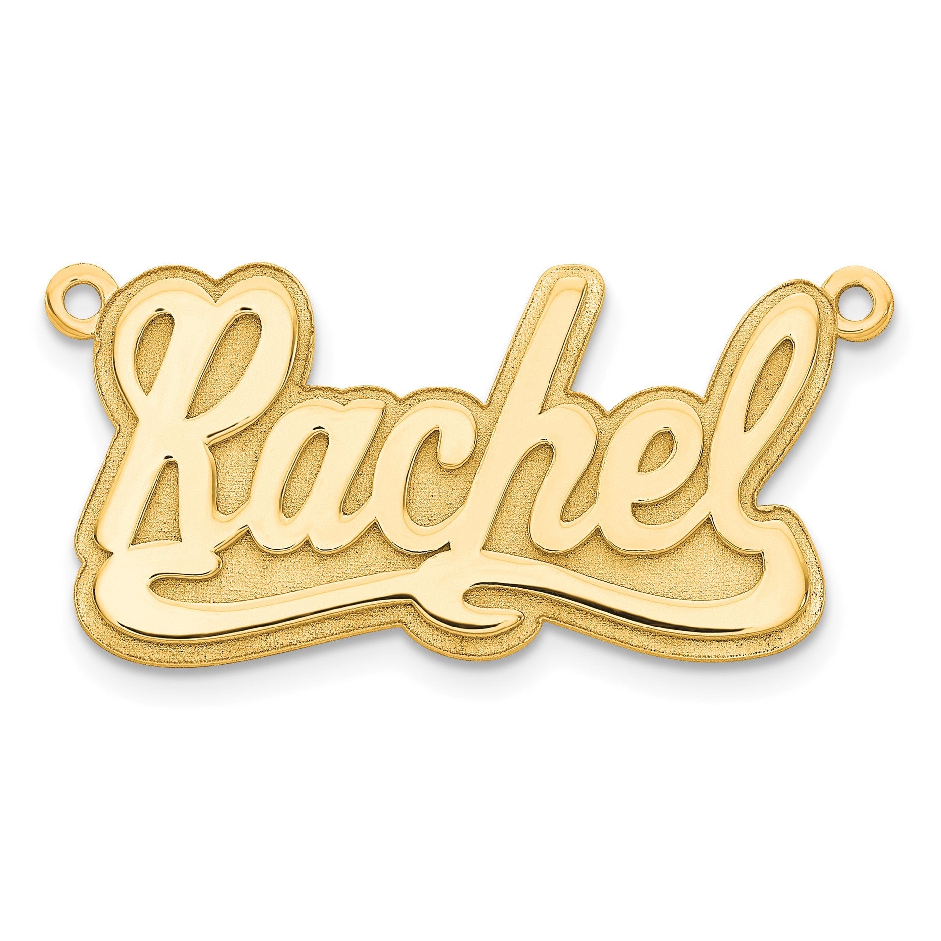 14K Gelbgold 3d Poliert Name Platte