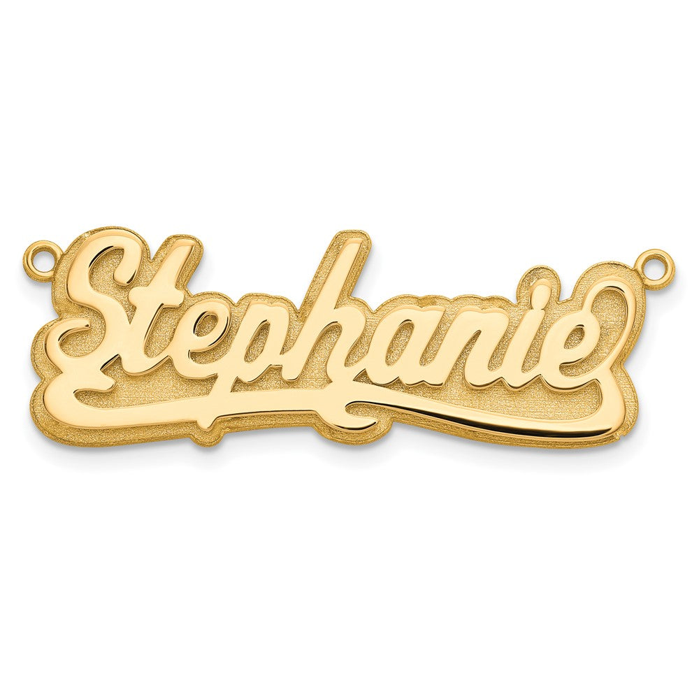 14K Gelbgold 3d Poliert Name Platte