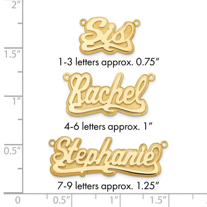 14K Gelbgold 3d Poliert Name Platte