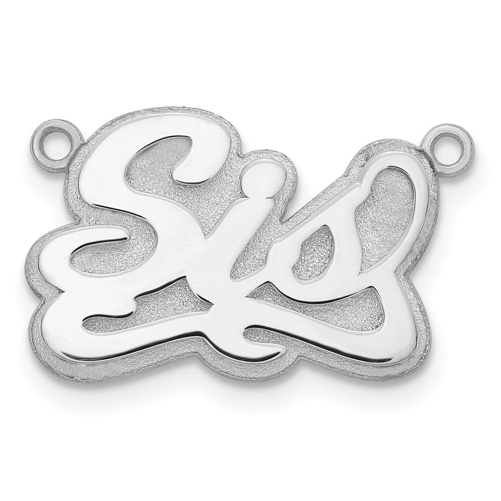 Sterlingsilber Silber/rhodiniert 3d Poliert Name Platte