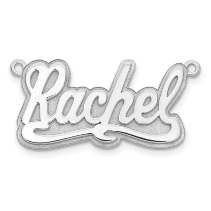 14K Weißgold 3d Poliert Name Platte