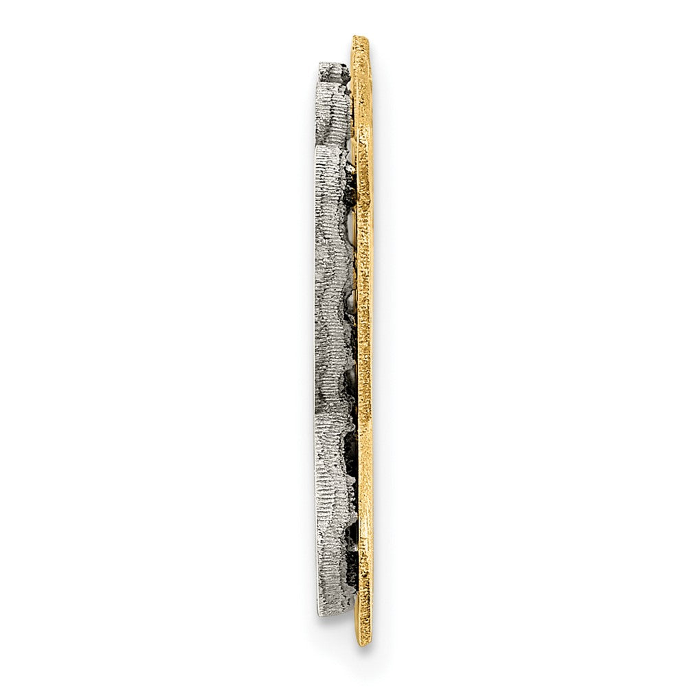 14K Bicolor 3d Poliert Name Platte