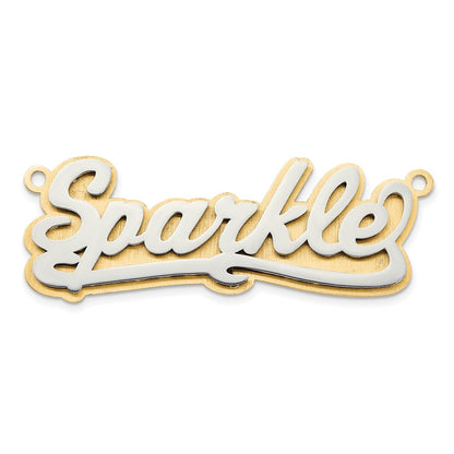 14K Bicolor 3d Poliert Name Platte