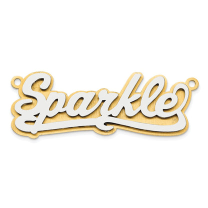14K Bicolor 3d Poliert Name Platte