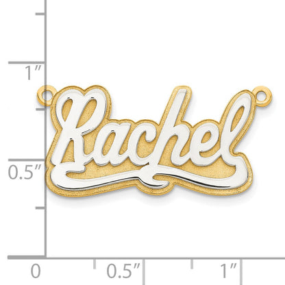 14K Bicolor 3d Poliert Name Platte