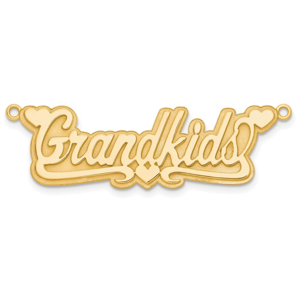 14K Gelbgold 3d Poliert Herzen Name Platte