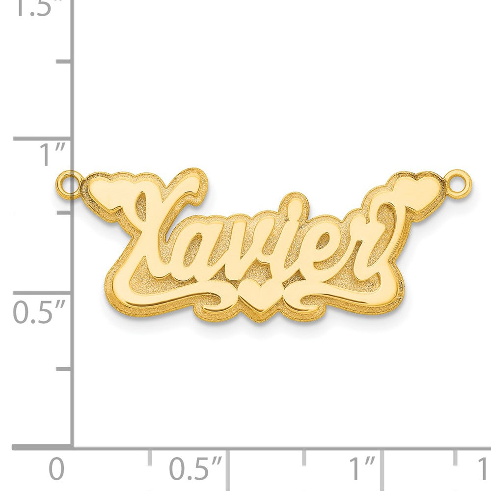 14K Gelbgold 3d Poliert Herzen Name Platte
