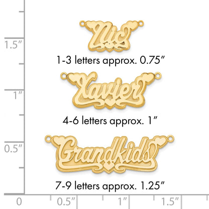 Vergoldet Sterlingsilber /gold 3d Poliert Herzen Name Platte