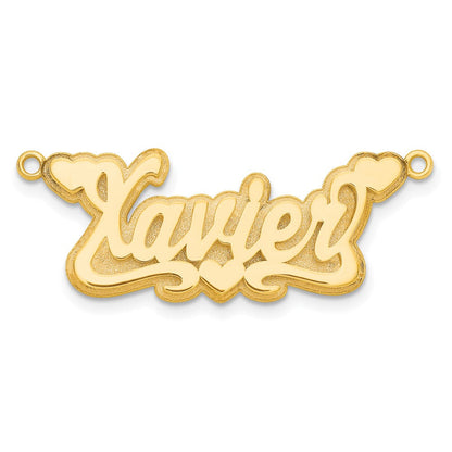 14K Gelbgold 3d Poliert Herzen Name Platte