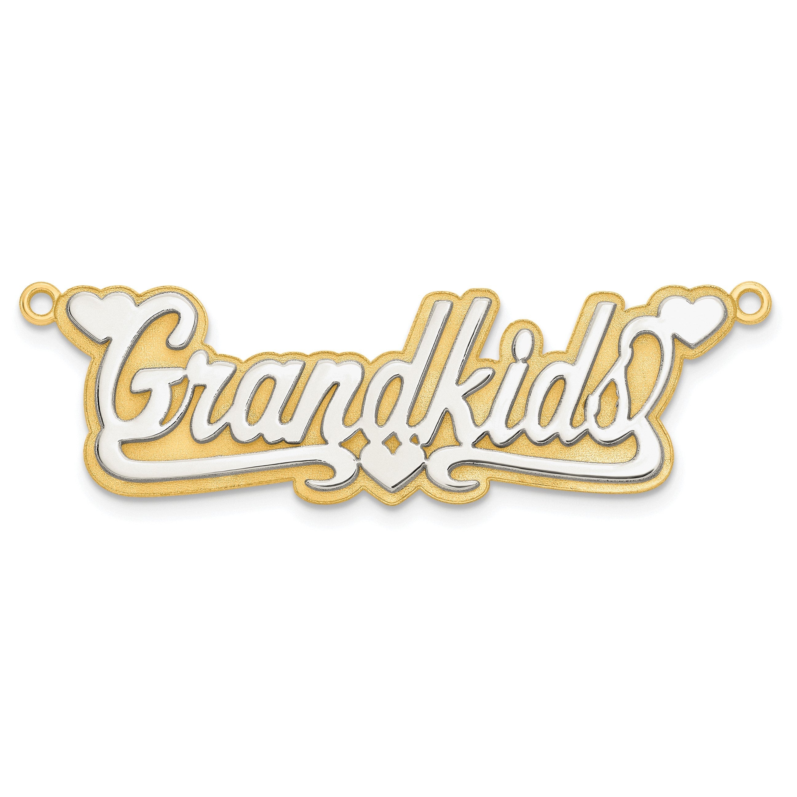 14K Bicolor 3d Poliert Name Platte