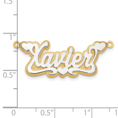 14K Bicolor 3d Poliert Name Platte