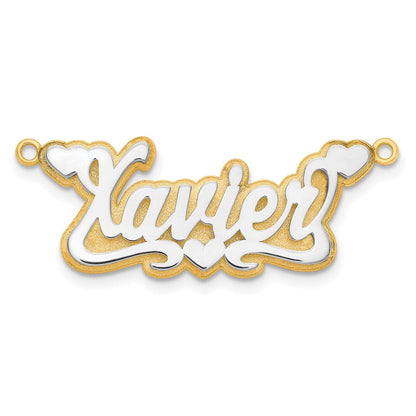 14K Bicolor 3d Poliert Name Platte