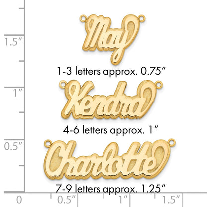 14K Gelbgold 3d Poliert Name Platte