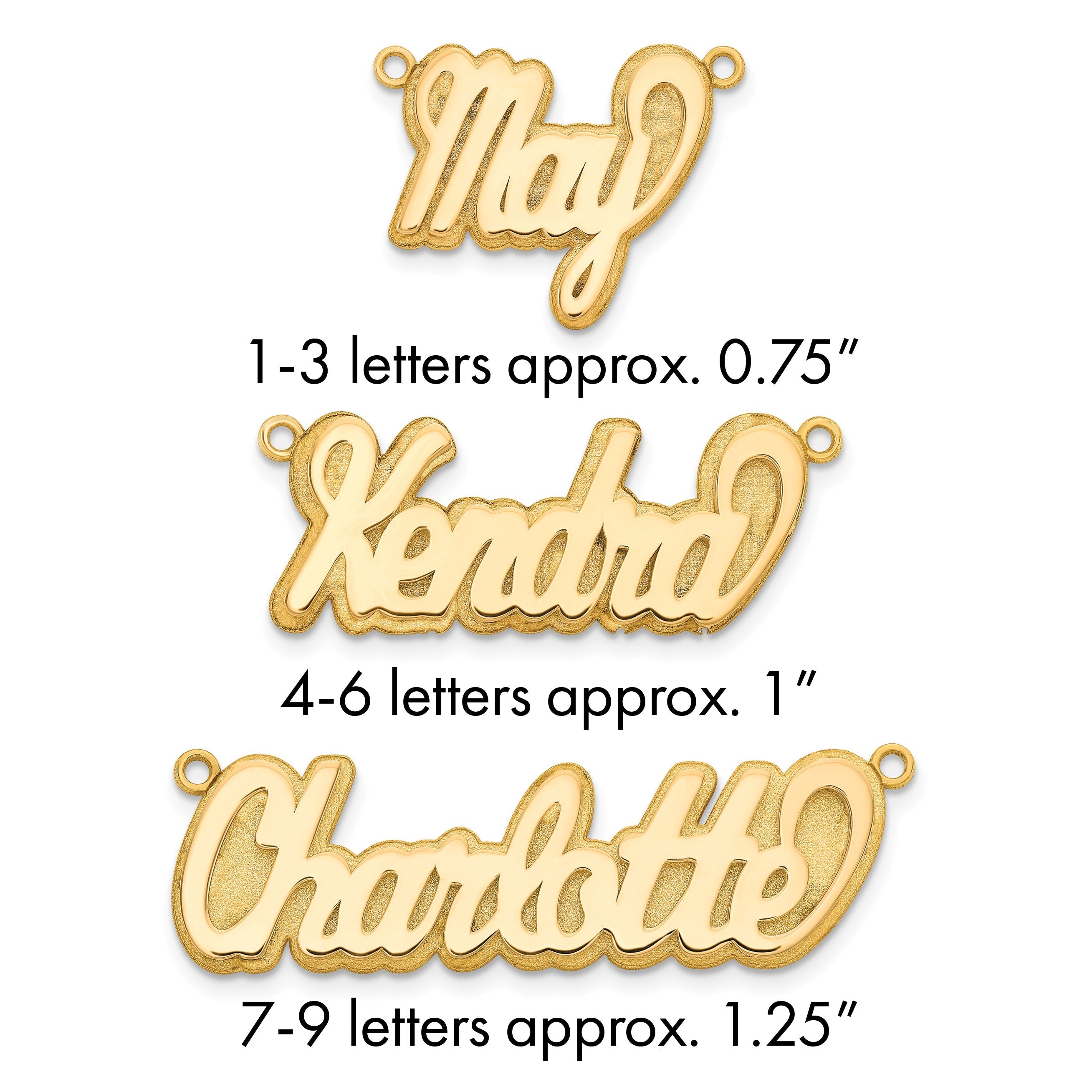 14K Gelbgold 3d Poliert Name Platte