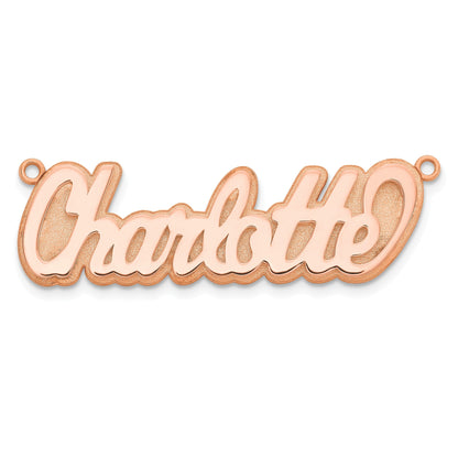14K Roségold 3d Poliert Name Platte