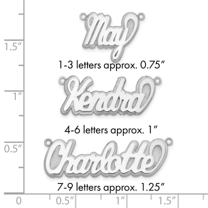 14K Weißgold 3d Poliert Name Platte