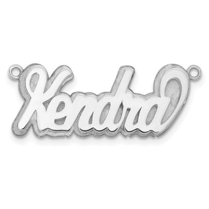14K Weißgold 3d Poliert Name Platte