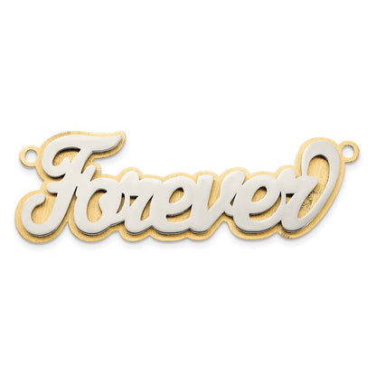 14K Bicolor 3d Poliert Name Platte