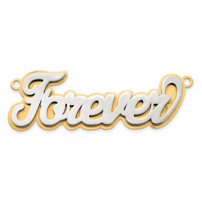 14K Bicolor 3d Poliert Name Platte