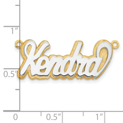 14K Bicolor 3d Poliert Name Platte