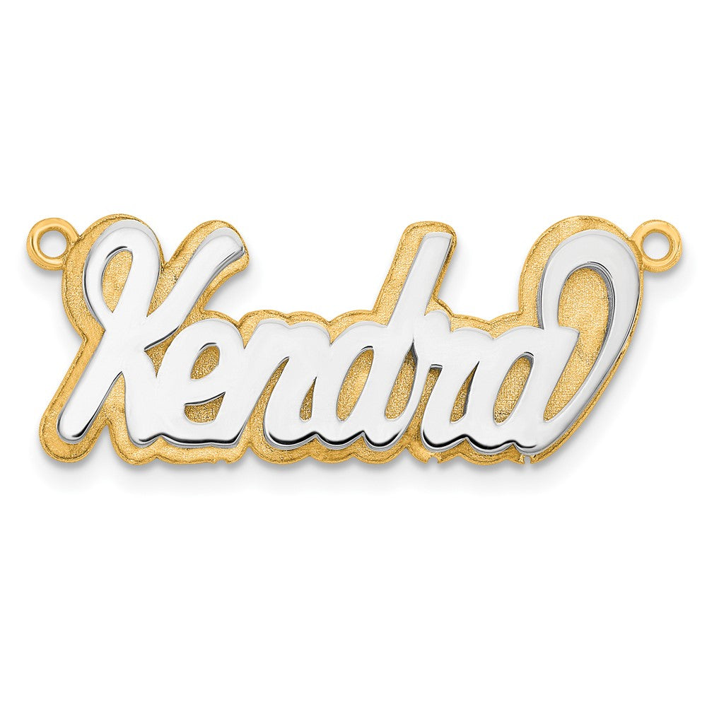 14K Bicolor 3d Poliert Name Platte
