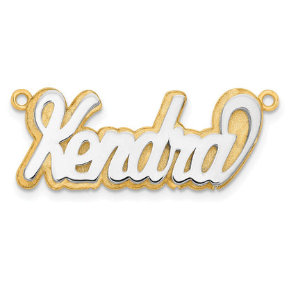 14K Bicolor 3d Poliert Name Platte