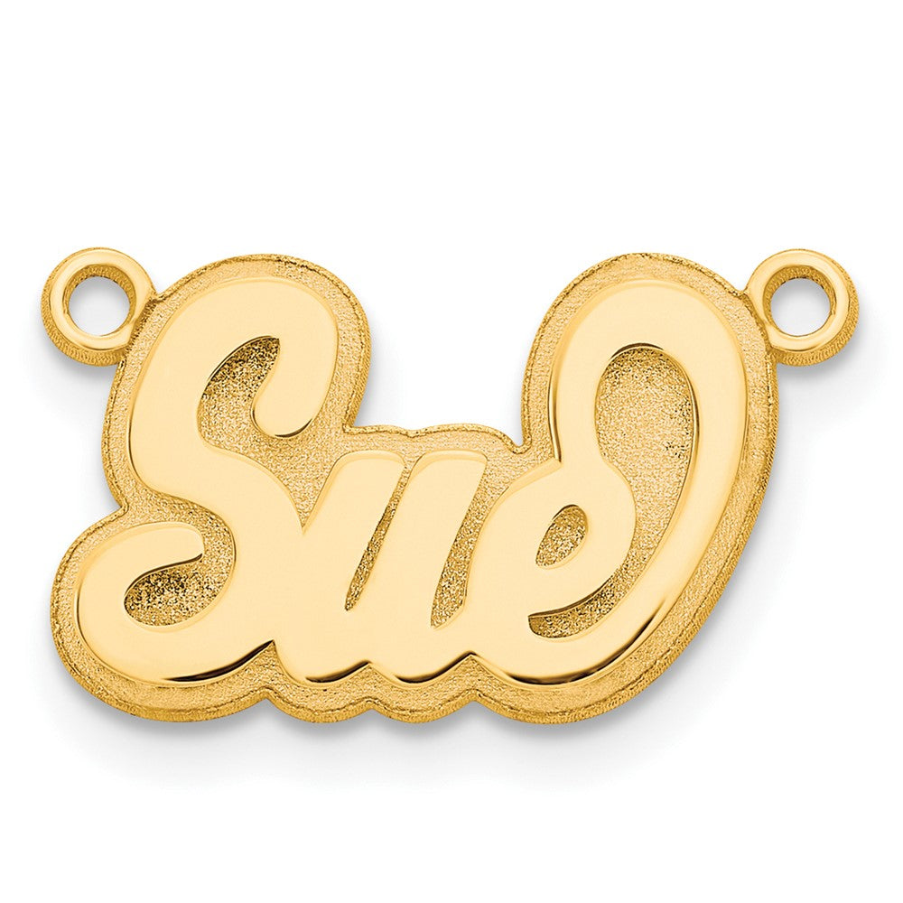 14K Gelbgold Poliert 3d Name Platte