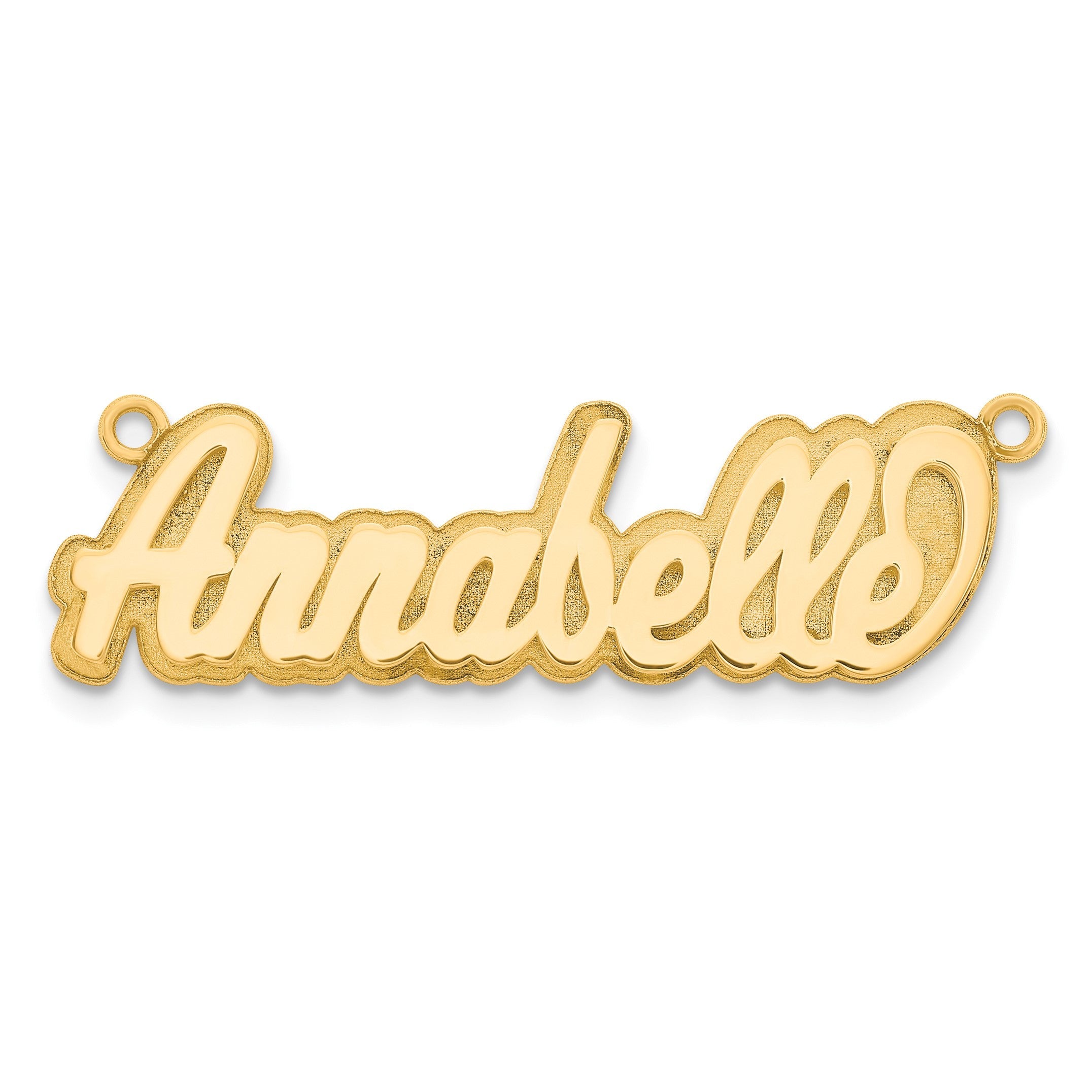14K Gelbgold Poliert 3d Name Platte