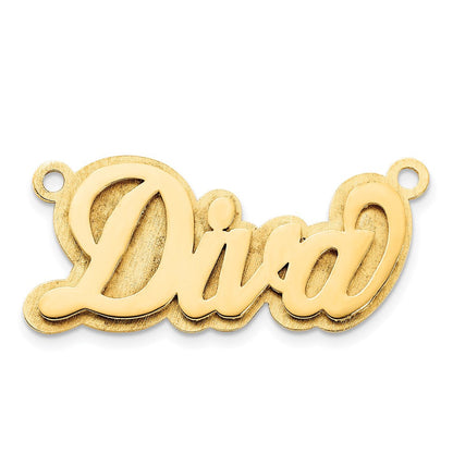 14K Gelbgold Poliert 3d Name Platte