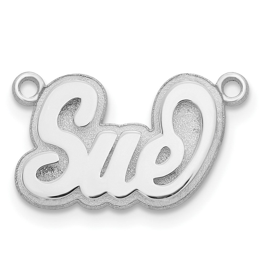 14K Weißgold Poliert 3d Name Platte