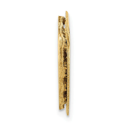 14K Bicolor 3d Poliert Name Platte