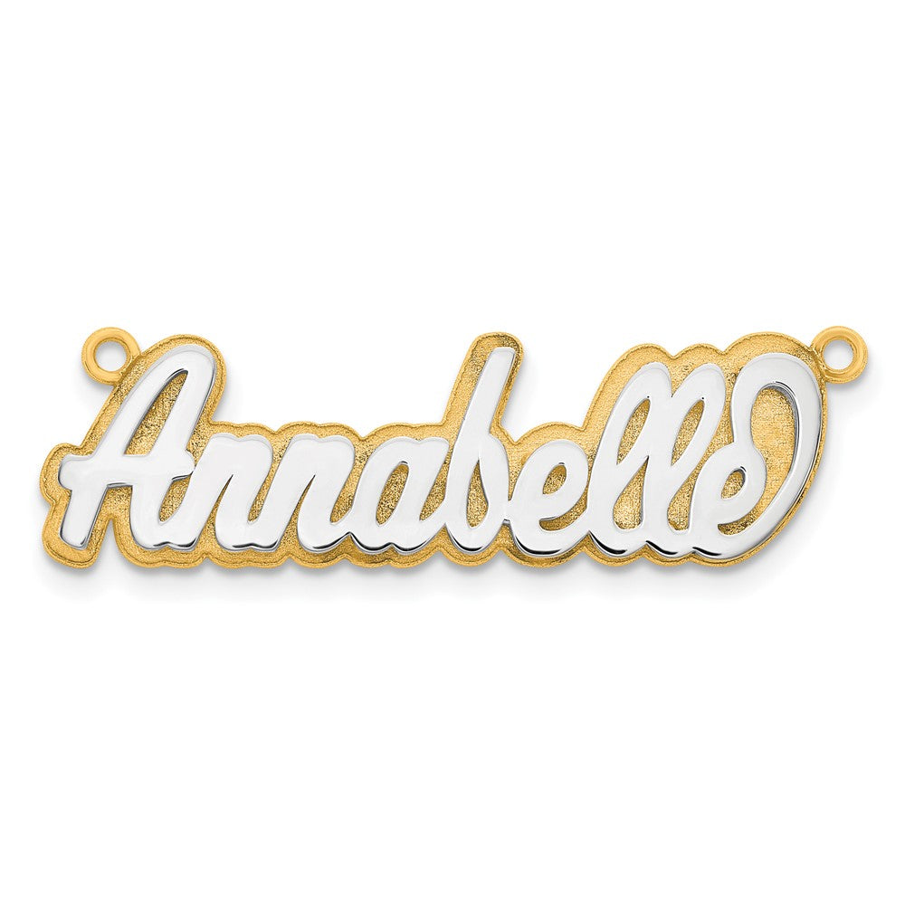 14K Bicolor 3d Poliert Name Platte