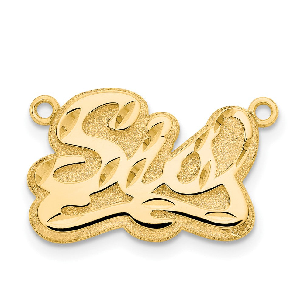 14K Gelbgold 3d Diamantiert Name Platte