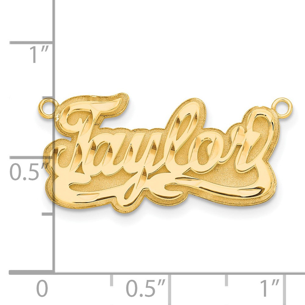 14K Gelbgold 3d Diamantiert Name Platte