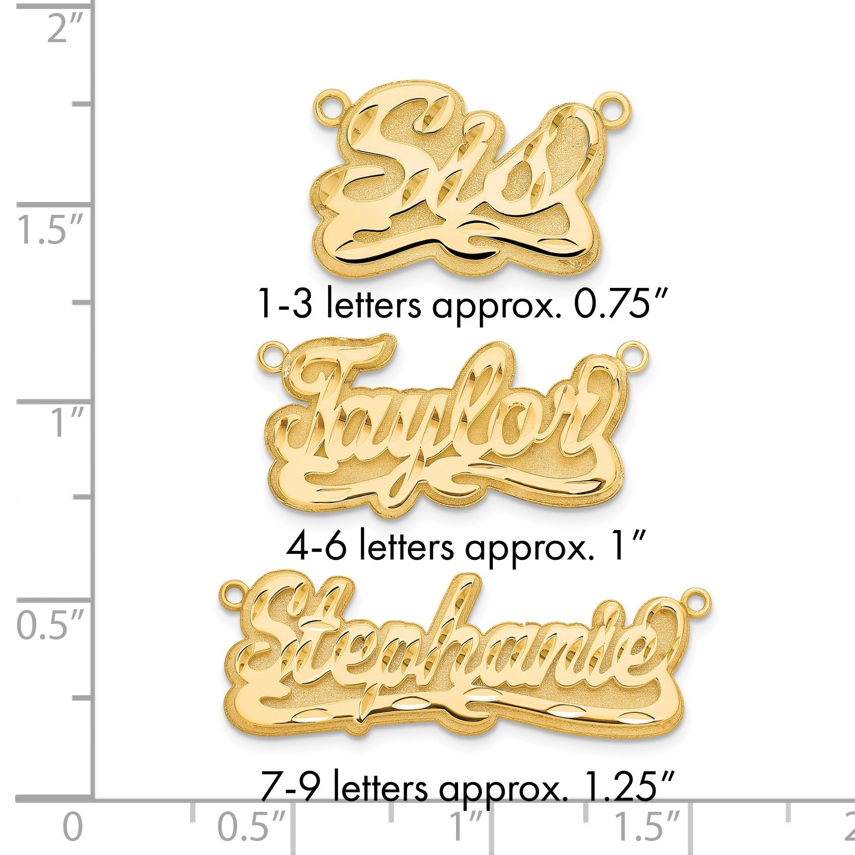 14K Gelbgold 3d Diamantiert Name Platte