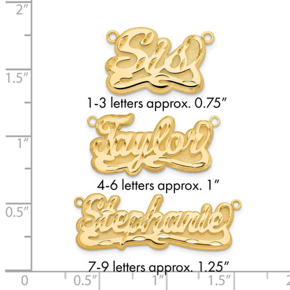 14K Gelbgold 3d Diamantiert Name Platte