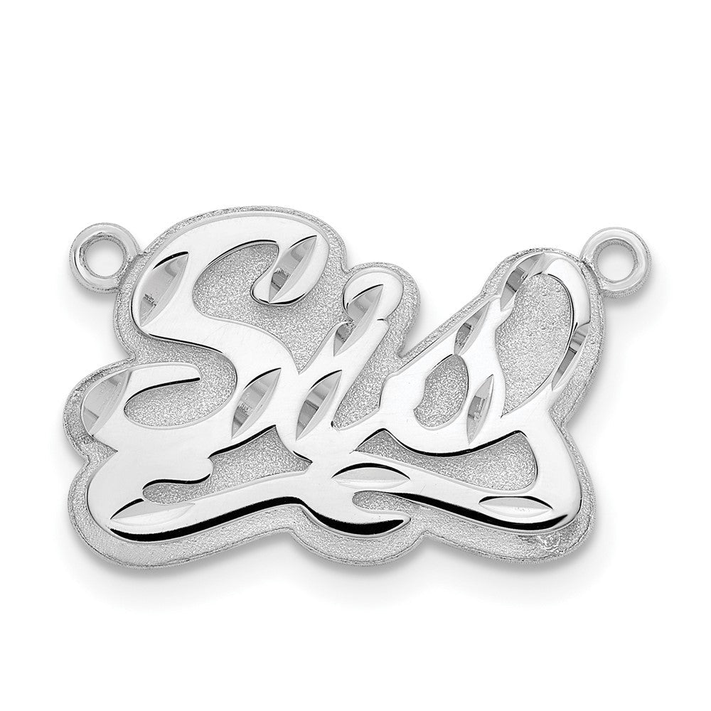 Sterlingsilber Silber/rhodiniert 3d Diamantiert Name Platte