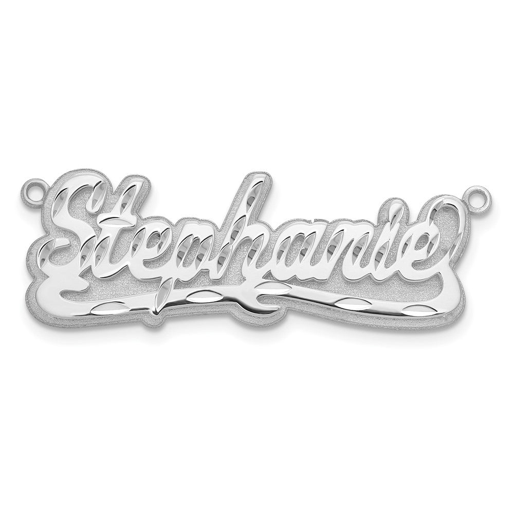 Sterlingsilber Silber/rhodiniert 3d Diamantiert Name Platte
